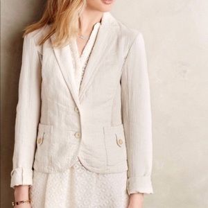 Anthropologie Linen Blazer